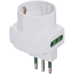 Adattatore multiplo t.b.t. bianco per prese.