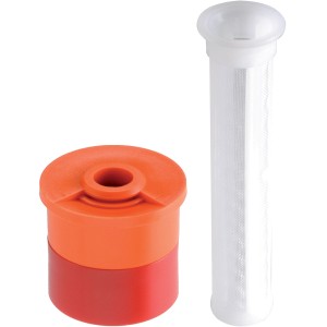 t.b.t. per irrigazione interrata. Filtro e alloggiamento in arancione, rosso e bianco.