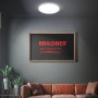 Plafoniera LED Briloner bianca, senza cornice, per ambienti umidi (29cm) su soffitto grigio. Luce bianca neutra.