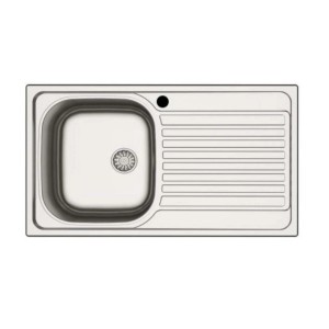 Lavello t.b.t. in acciaio inox con gocciolatoio.