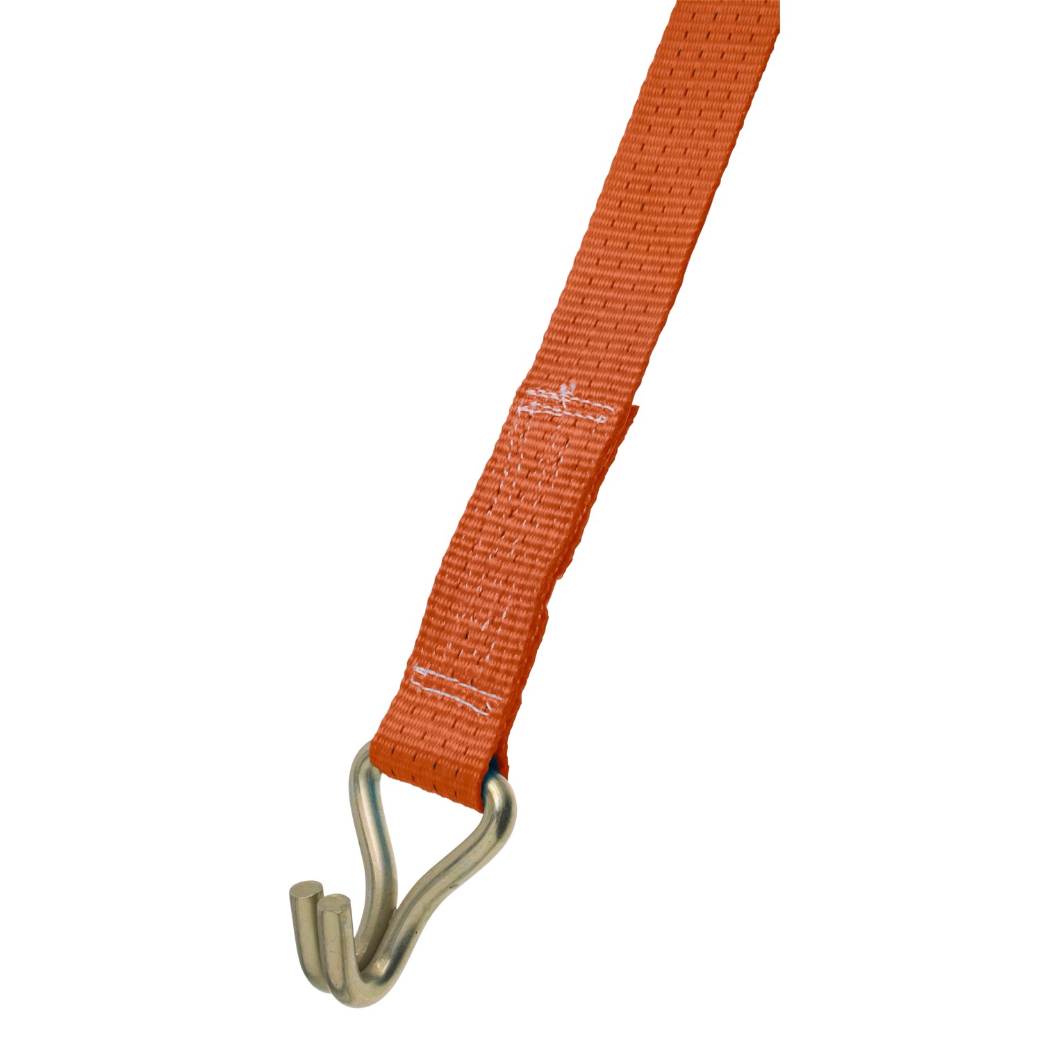 Cinghia di ancoraggio arancione LUX con ganci a doppia punta, larghezza 50 mm e lunghezza 8 m.