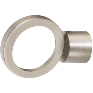 Terminale per bastone per tende a forma di anello color argento, abbinabile a Binari per tende.