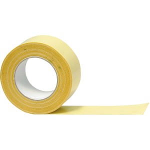 Nastro adesivo giallo su rotolo, adatto per erba sintetica.