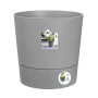 Vaso per piante rotondo Elho Greensense, 43 cm, Light Beton, con sistema di irrigazione e ruote.