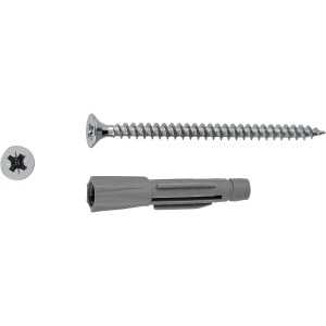 Tasselli universali LUX con viti, set da 6, 8x45mm, per cemento e mattoni.