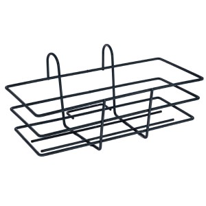 Portacassetta da balcone in metallo nero per fioriere.