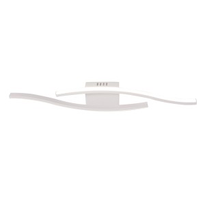 Applique LED bianca moderna con design curvo per un'illuminazione elegante.