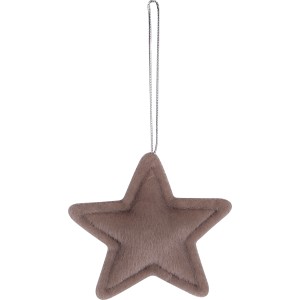 Decorazione natalizia a forma di stella marrone da appendere.