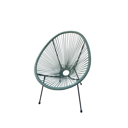 Sedia da giardino impilabile rattan sintetico e acciaio 72x77x84 cm verde