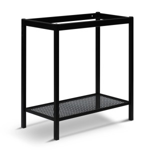 Struttura nera t.b.t. per fontane da giardino con griglia.