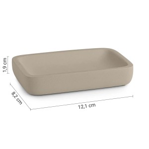 Portasapone bagno Ylenia in resina tortora chiaro matt