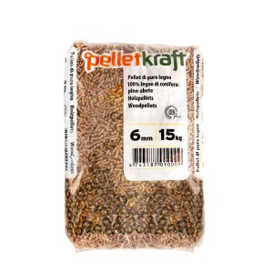 Sacco di pellet di legno Naturkraft, 15 kg, per stufe e riscaldamento a pellet.