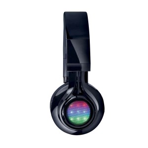 Cuffie t.b.t. nere con illuminazione LED per ascoltare la musica.
