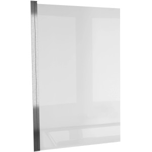 Pannello vasca t.b.t. in vetro con telaio argentato.