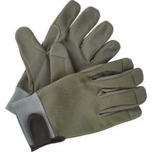 Guanti da giardino LUX verde oliva taglia 8 con cinturino in velcro per una vestibilità ottimale durante il giardinaggio.