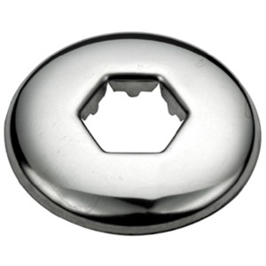 Rosetta a cerniera cromata per tubi. t.b.t.