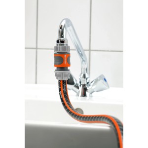 Set raccordo rapido Gardena su rubinetto, per tubi da 13-15mm.