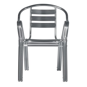 Sedia da giardino t.b.t. in alluminio argentato. Seduta per il giardino.