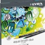 LYRA Aqua Brush Duo, 12 pennarelli in colori assortiti. Pennarelli a doppia fibra per linee precise e ampie campiture.