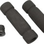 Manopole per bici nere e tappi per manubrio per comfort e presa sicura.