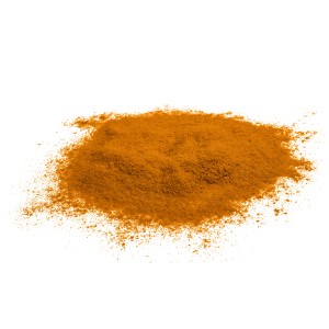 Pigmento arancione per applicazioni di pittura decorativa.