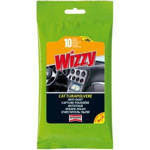 Salviette catturapolvere Wizzy per auto, 10 pezzi in busta verde.