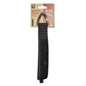 Fascette a strappo con moschettone L40xH3,8 cm nero 2 pz