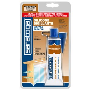 Sigillante siliconico Saratoga per specchi, neutro, trasparente.