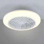 Plafoniera LED bianca con ventilatore. Lampada da soffitto rotonda t.b.t.