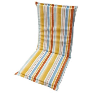 Design a righe, ideale per sedie da giardino. Comodi cuscini da esterno per ore di relax.