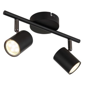 Faretto 2 luci Globo Walters 284x90 mm nero satinato