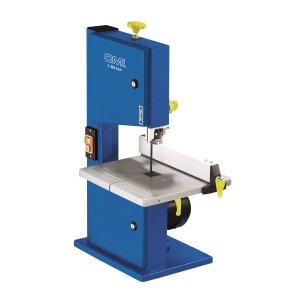Segatrice a nastro CMI blu da 250 W con supporto e guida parallela per tagli precisi del legno.