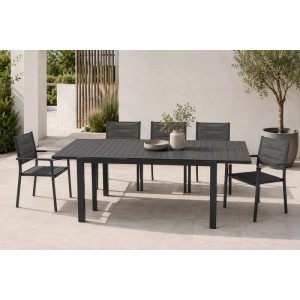 Tavolo allungabile in alluminio Space 160x11x75 cm antracite