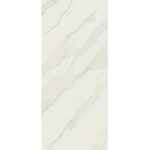 Pavimento vinilico t.b.t. effetto marmo, crema con venature grigie.