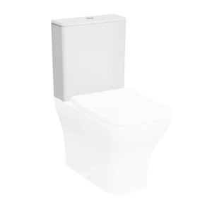 WC a cassetta t.b.t. bianco con cassetta e forma squadrata.