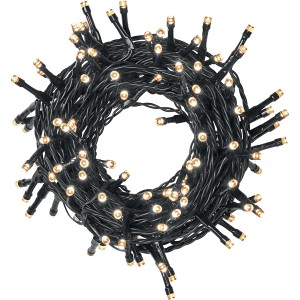 Catena luminosa da esterno t.b.t. avvolta con LED bianco caldo.