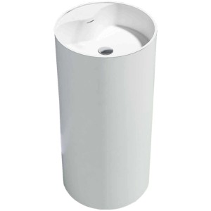 Lavabo a colonna cilindrico t.b.t. bianco.
