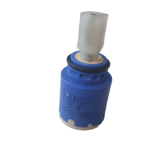 Cartuccia blu t.b.t. per rubinetti a sfera con maniglia trasparente.