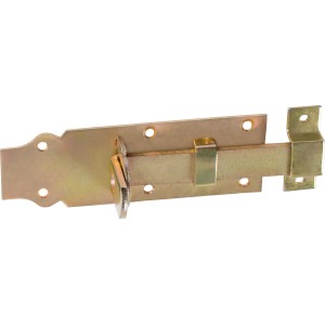 Catenaccio per porta zincato giallo, 160x55mm, per porte e cancelli.