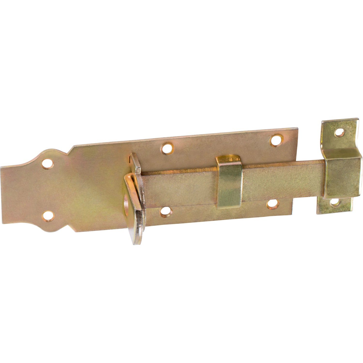 Catenaccio per porta zincato giallo, 160x55mm, per porte e cancelli.