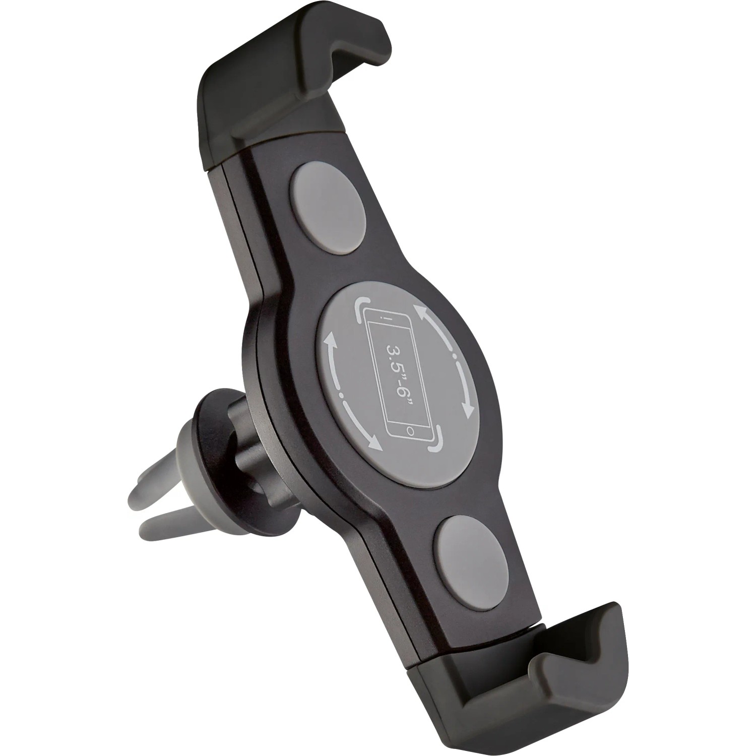 Supporto smartphone OBI per auto, da bocchetta aria, 8.9-15.2cm, rotazione 360°, nero-grigio.
