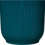 Vaso blu Elho Vibes Fold, Ø 16 cm, texture a coste, in plastica riciclata.