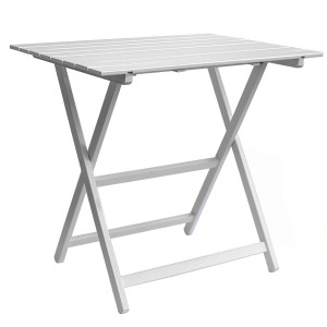 Tavolo da giardino t.b.t. quadrato bianco con funzione pieghevole.