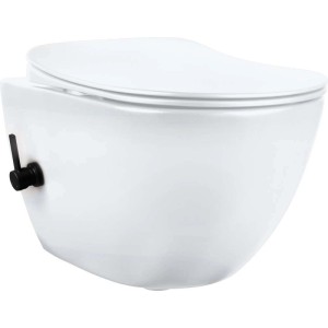 WC sospeso Artemides con funzione bidet miscelatore 37x35 cm bianco e nero