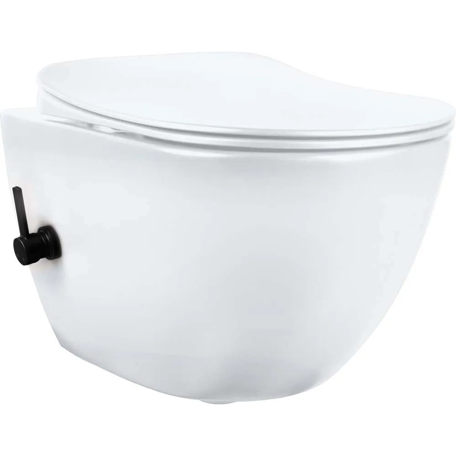 WC sospeso Artemides con funzione bidet miscelatore 37x35 cm bianco e nero