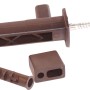 Connettore per mobili t.b.t. marrone con vite e tassello per cerniere metalliche.