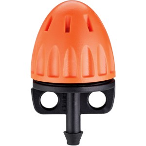 Regolatore arancione per microirrigazione per un'irrigazione precisa.