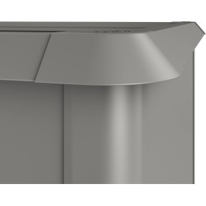 Protezione lumache Biohort per aiuola rialzata, 2x2m, grigio quarzo metallizzato, dettaglio.