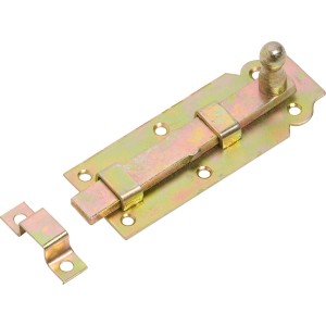 Catenaccio per finestra zincato giallo con pomello, 120x45 mm, per la sicurezza della finestra.