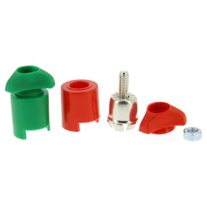t.b.t. per manutenzione e riparazione auto, composto da parti in plastica verde e rossa e parti metalliche.